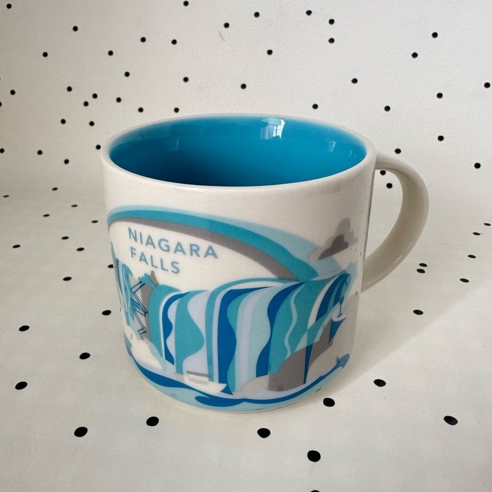 💚 Starbucks 💚 Niagara Falls Souvenir Mug - Blue Interior rare sold out